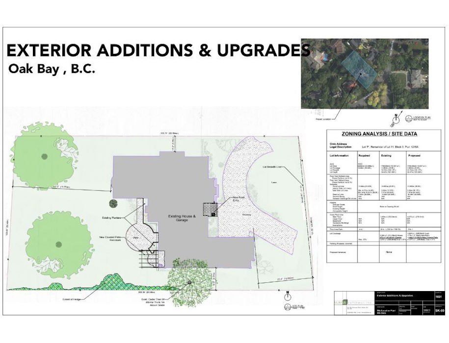 Exterior Additions & Upgrades Site Plan for construction project in Oak Bay BC