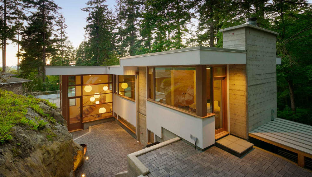 exterior of home in the woods