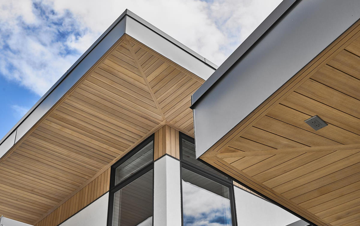 modern roof with square angles