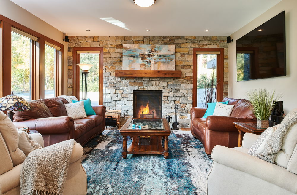 Planning a custom home - living room with fireplace
