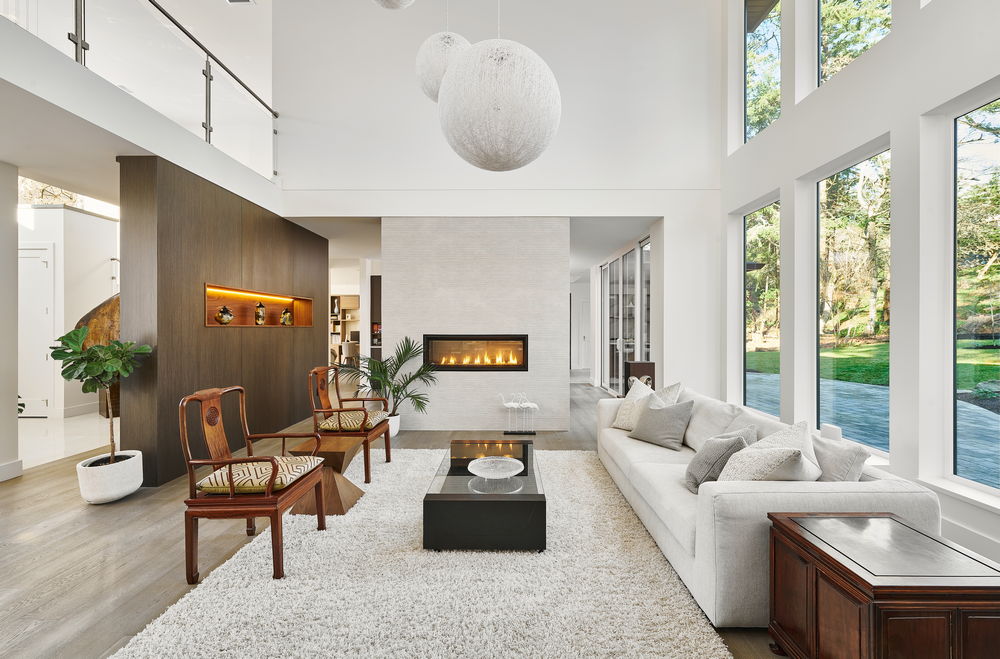 Planning a custom home - living room with fireplace