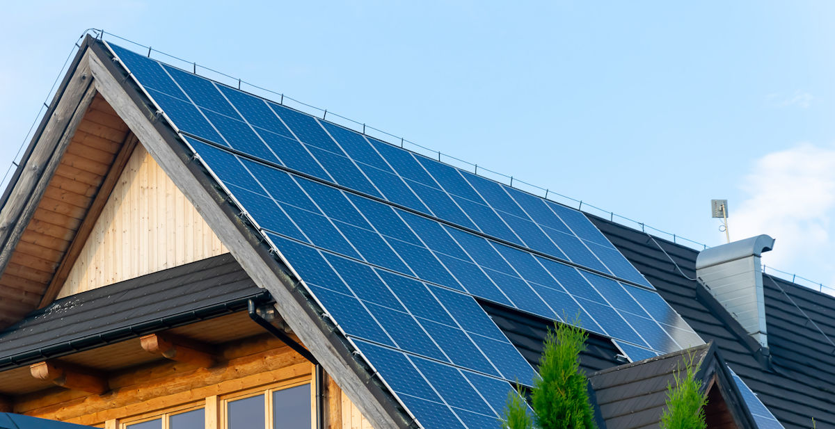 solar panels on roof